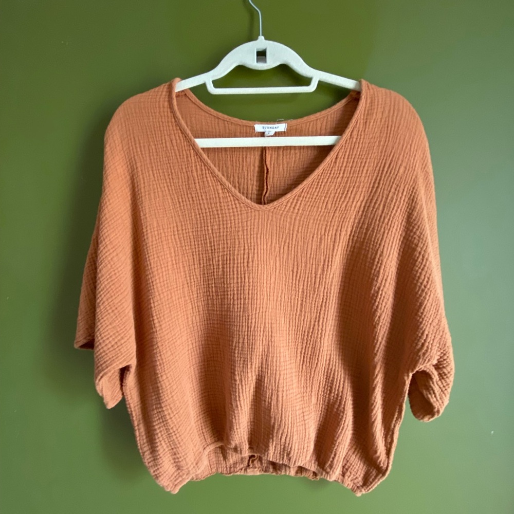 Terracotta Gauze Top